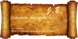 Jakubek Barabás névjegykártya